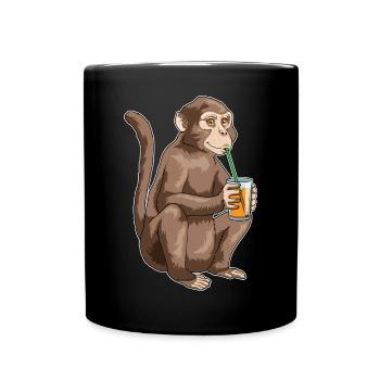 Affe Saft - Tasse einfarbig - Schwarz - Vorne