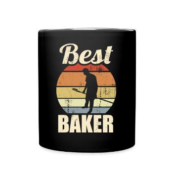 Lustiger Bäcker - Tasse einfarbig - Schwarz - Vorne