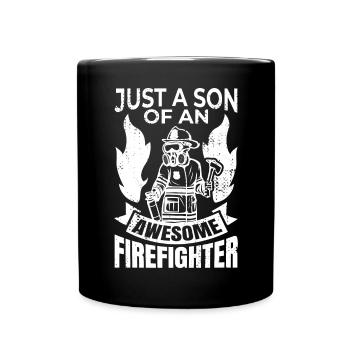 Fils de pompier - Mug uni - noir - Devant