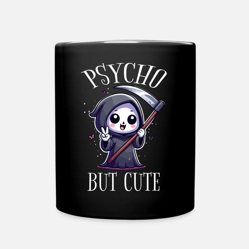 Psycho mais mignon Chibi Grim Reaper - Mug uni - noir