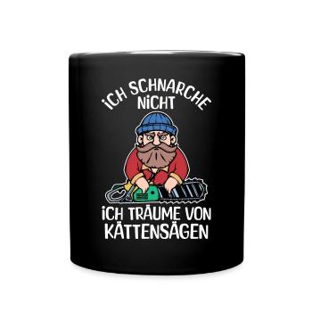 Bûcheron déclaration tronçonneuse boiseries bois - Mug uni - noir - Devant