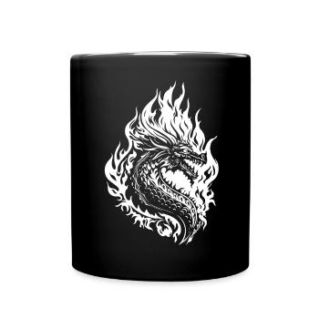Drache Fantasy Feuerdrache - Tasse einfarbig - Schwarz - Vorne