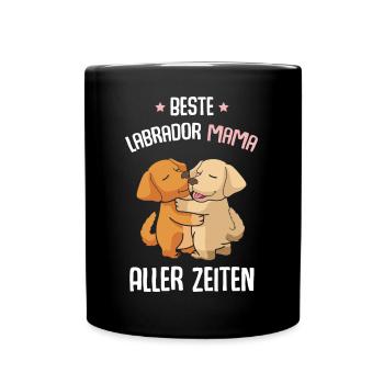 Beste Labrador Mama - Tasse einfarbig - Schwarz - Vorne
