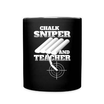 Tireur d’élite à la craie et professeur - Mug uni - noir - Devant