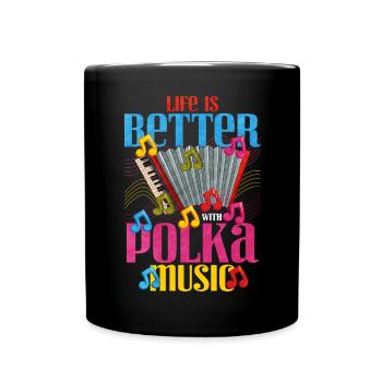 Akkordeon Polka Musik Geschenk - Tasse einfarbig - Schwarz - Vorne