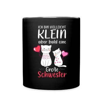Je suis petite mais je serai bientôt une grande sœur - Mug uni - noir - Devant