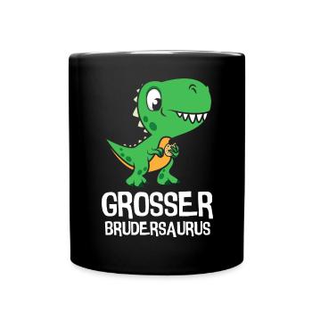Je vais être un grand frère Frère Saurus Dino - Mug uni - noir - Devant