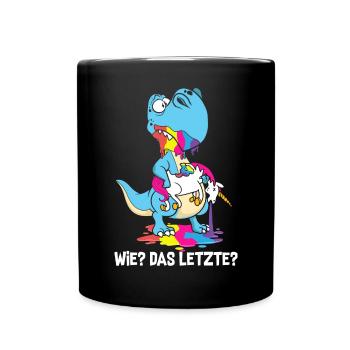 Drachen Wie Das Letzte Drache frisst Einhorn - Tasse einfarbig - Schwarz - Vorne