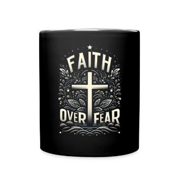 Conception de la Croix de la Foi avant la Peur - Mug uni - noir - Devant
