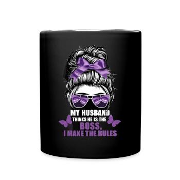My Husband Thinks He Is The I Make The Rules - Tasse einfarbig - Schwarz - Vorne