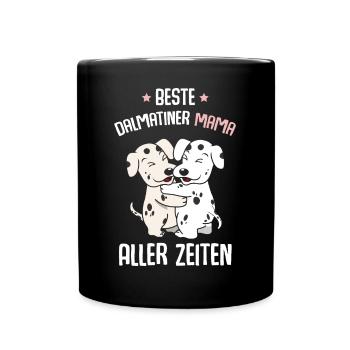 Beste Dalmatinermama - Tasse einfarbig - Schwarz - Vorne