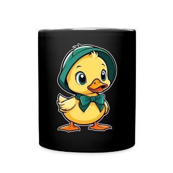 Petit canard mignon, bébé canard - Mug uni - noir - Devant