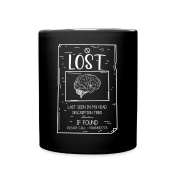 Lost In My Head Brain Poster - Full Colour Mug - black - Front