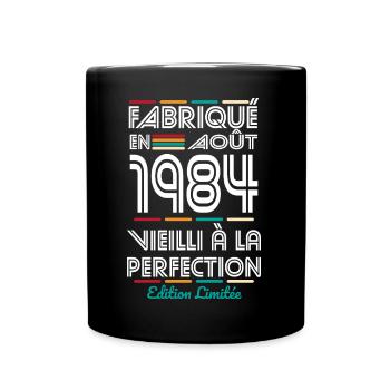 40-jähriges Jubiläum - Hergestellt im August 1984 - Tasse einfarbig - Schwarz - Vorne