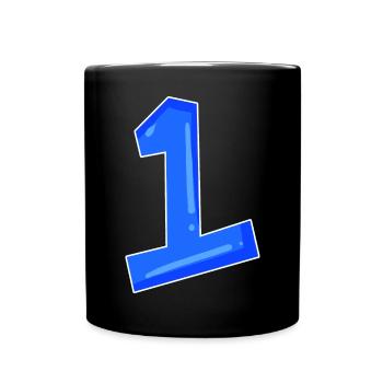 Numéro 1 bleu - Mug uni - noir - Devant