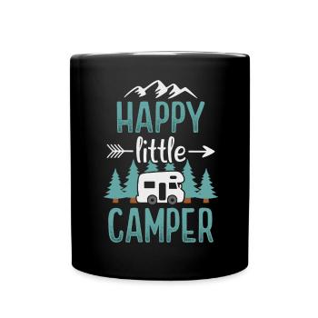 Camping Jungs Camper Wohnmobil Campingplatz - Tasse einfarbig - Schwarz - Vorne