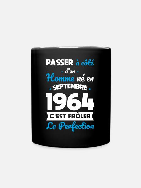 60. Geburtstag - geboren im September 1964 - Tasse einfarbig - Schwarz