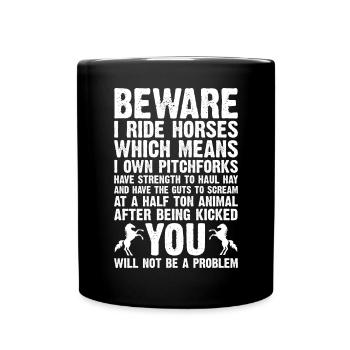 Pferdeliebhaber Reiten Reiten - Tasse einfarbig - Schwarz - Vorne