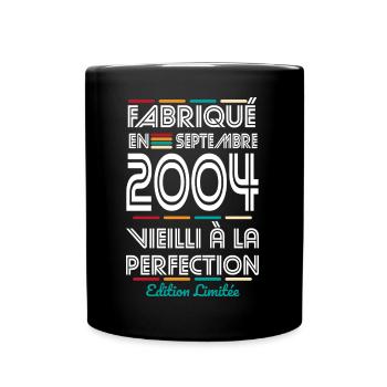 20-jähriges Jubiläum - Hergestellt im September 2004 - Tasse einfarbig - Schwarz - Vorne