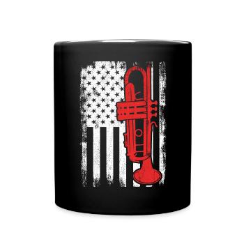 Drapeau Trumpet USA - Mug uni - noir - Devant