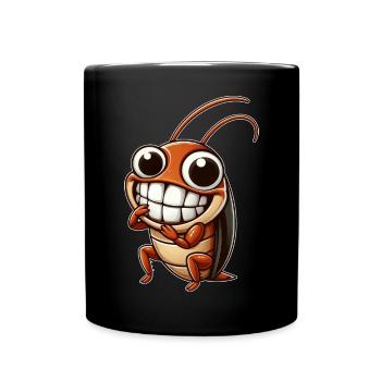 Süße Kakerlake Schabe Cartoon Comic - Tasse einfarbig - Schwarz - Vorne