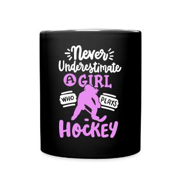 Eishockey Eishockeyspielerin - Tasse einfarbig - Schwarz - Vorne