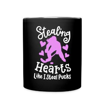 Eishockey Eishockeyspielerin Valentinstag - Tasse einfarbig - Schwarz - Vorne