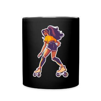 Rollschuhläuferin - Tasse einfarbig - Schwarz - Vorne