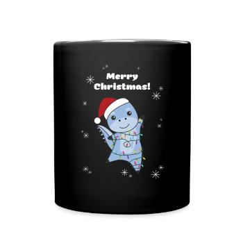 Dino Noël Hiver Animaux Dinos - Mug uni - noir - Devant
