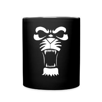 Lion ou tigre prédateur (blanc) - Mug uni - noir - Devant
