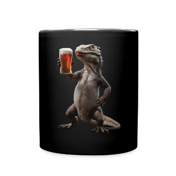 Komodo Bier - Tasse einfarbig - Schwarz - Vorne