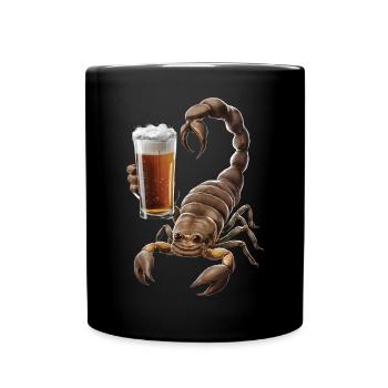 Skorpion Bier - Tasse einfarbig - Schwarz - Vorne