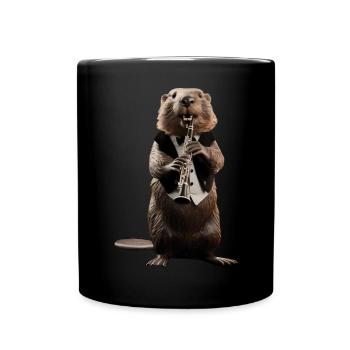 Biber Klarinette - Tasse einfarbig - Schwarz - Vorne