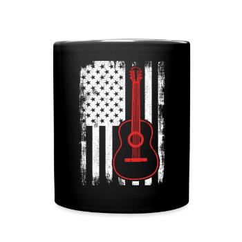 4 juillet Guitare États-Unis - Mug uni - noir - Devant
