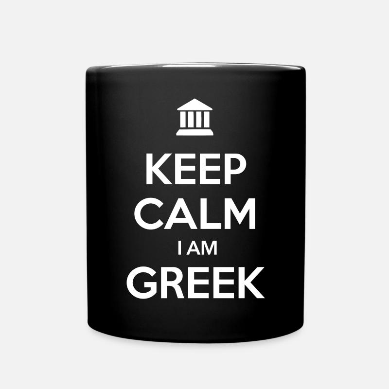KEEP CALM I AM GREEK Greece Griechenland - Full Colour Mug - black