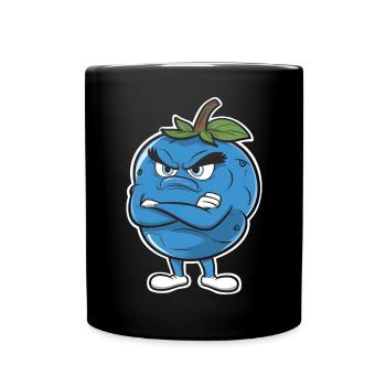 Blaubeere - Tasse einfarbig - Schwarz - Vorne
