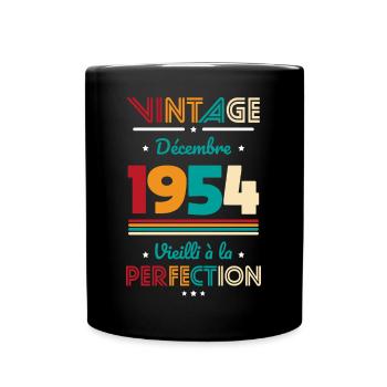70 Years Anniversary - Vintage - December 1954 - Full Colour Mug - black - Front
