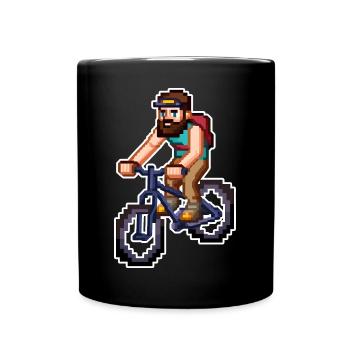 Mountain Bike Pixel Art - Full Colour Mug - black - Front