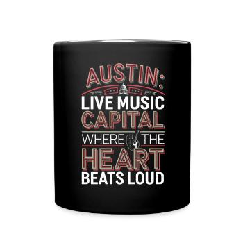 AUSTIN, CAPITALE DE LA MUSIQUE LIVE OÙ LE CŒUR BAT - Mug uni - noir - Devant