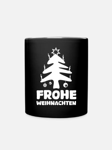 frohe weihnachten Tannenbaum cartoon Symbol Logo - Tasse einfarbig - Schwarz