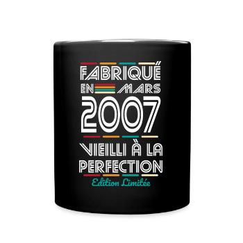 18th Birthday - Made in March 2007 - Full Colour Mug - black - Front