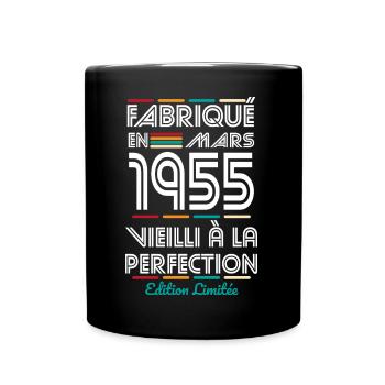70 Year Anniversary - Made in March 1955 - Full Colour Mug - black - Front