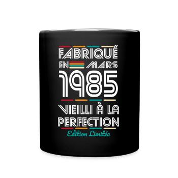 40 Year Anniversary - Made in March 1985 - Full Colour Mug - black - Front