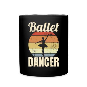 Danseuse de ballet vintage - Mug uni - noir - Devant