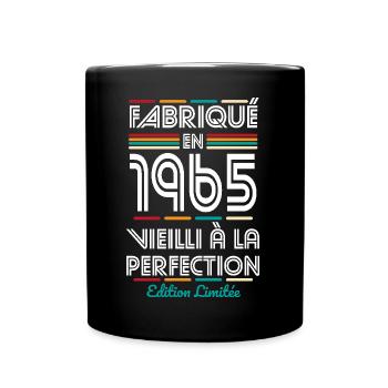 60 Jahre Jubiläum - Hergestellt im Jahr 1965 - Tasse einfarbig - Schwarz - Vorne