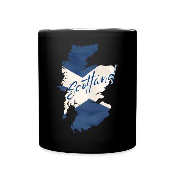Flag of Scotland, Scottish pride - Full Colour Mug - black - Front