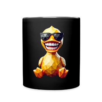 Gelbe Ente Sonnenbrille - Tasse einfarbig - Schwarz - Vorne