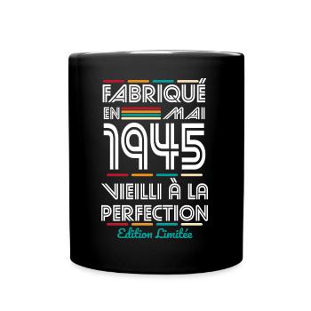 Anniversaire 80 ans - Fabriqué en Mai 1945 - Mug uni - noir - Devant