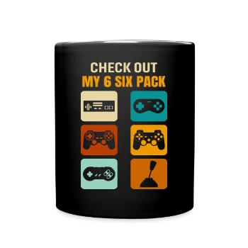Gamer Gaming Check Out My 6 Six Pack - Full Colour Mug - black - Front