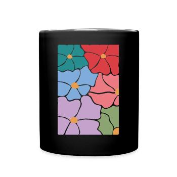 Fleurs de flore bohème - Mug uni - noir - Devant